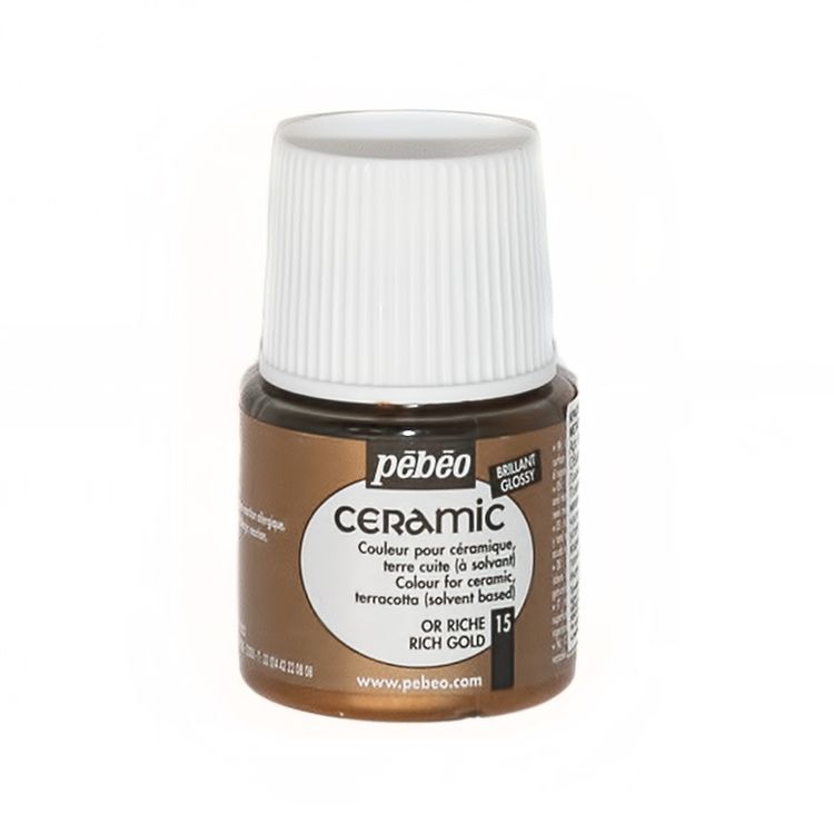 

Краска по керамике и металлу Pebeo Ceramic, цвет: под яркое золото, Золотистый