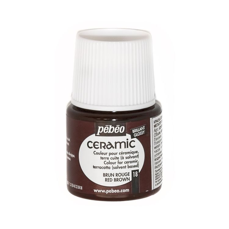 

Краска по керамике и металлу Pebeo Ceramic, цвет: красно-коричневый
