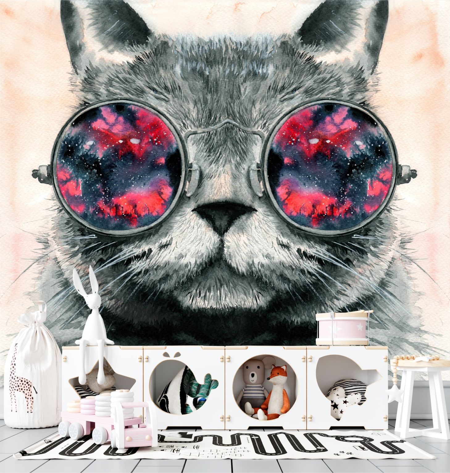 фото Фотообои dekor vinil с животными "кот в очках" 300х270 см