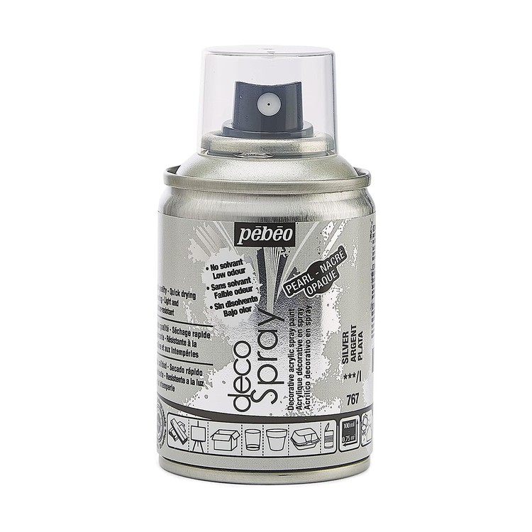 

Краска на водной основе Pebeo decoSpray, 093767 Под серебро, Серебристый