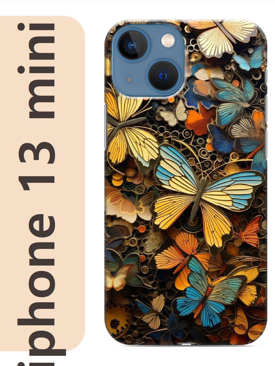 

Чехол на Apple Iphone 13 mini бабочки 893, Прозрачный, Iphm13rzne