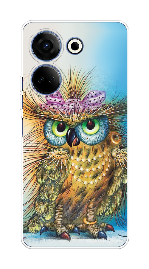 

Чехол на Tecno Camon 20 "Модная сова", Коричневый;голубой, 304150-1