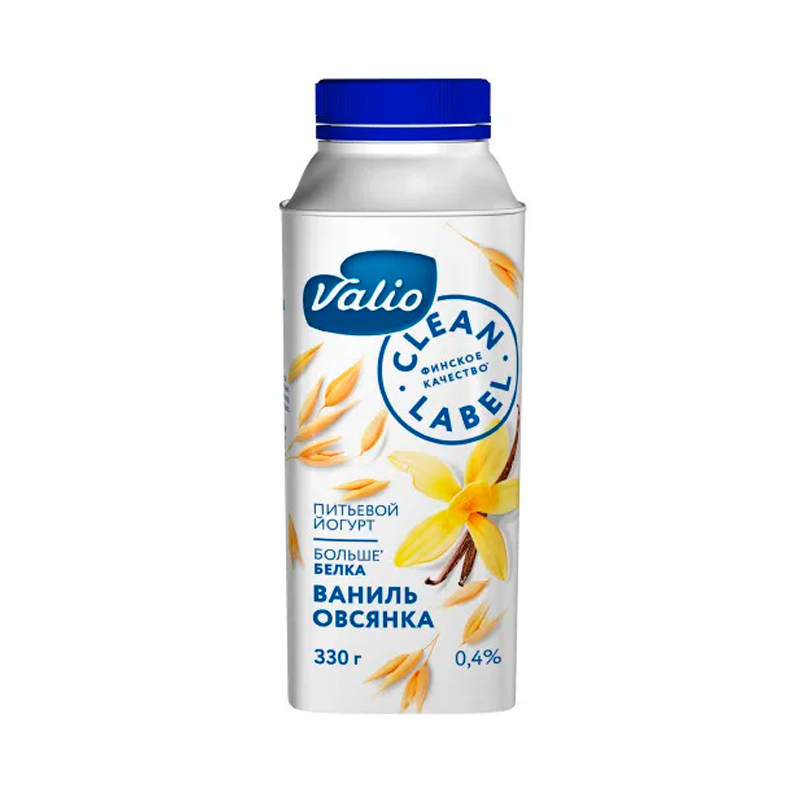 

Питьевой йогурт Valio Clean Label овсянка-ваниль 0,4% БЗМЖ 330 г