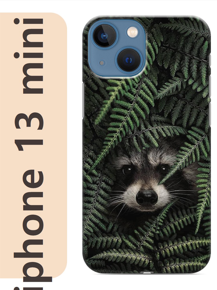 

Чехол на Apple Iphone 13 mini енот 863, Прозрачный, Iphm13zhiv