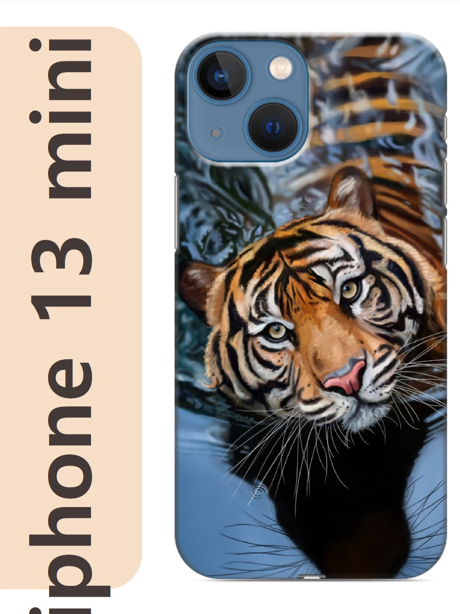 

Чехол на Apple Iphone 13 mini тигр в воде 859, Прозрачный, Iphm13zhiv