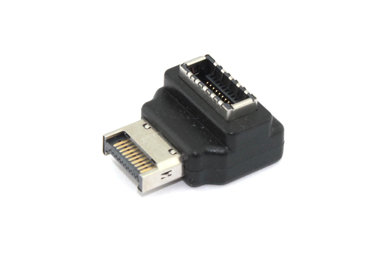 Переходник USB Type E мама-папа угловой