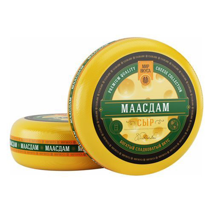 

Сыр полутвердый Мир вкуса Маасдам 45% 500 г