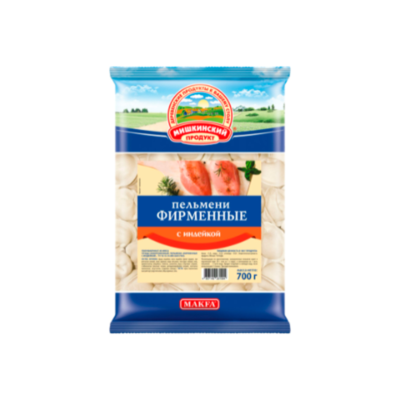 

Пельмени Мишкинский Продукт с мясом индейки 700 г