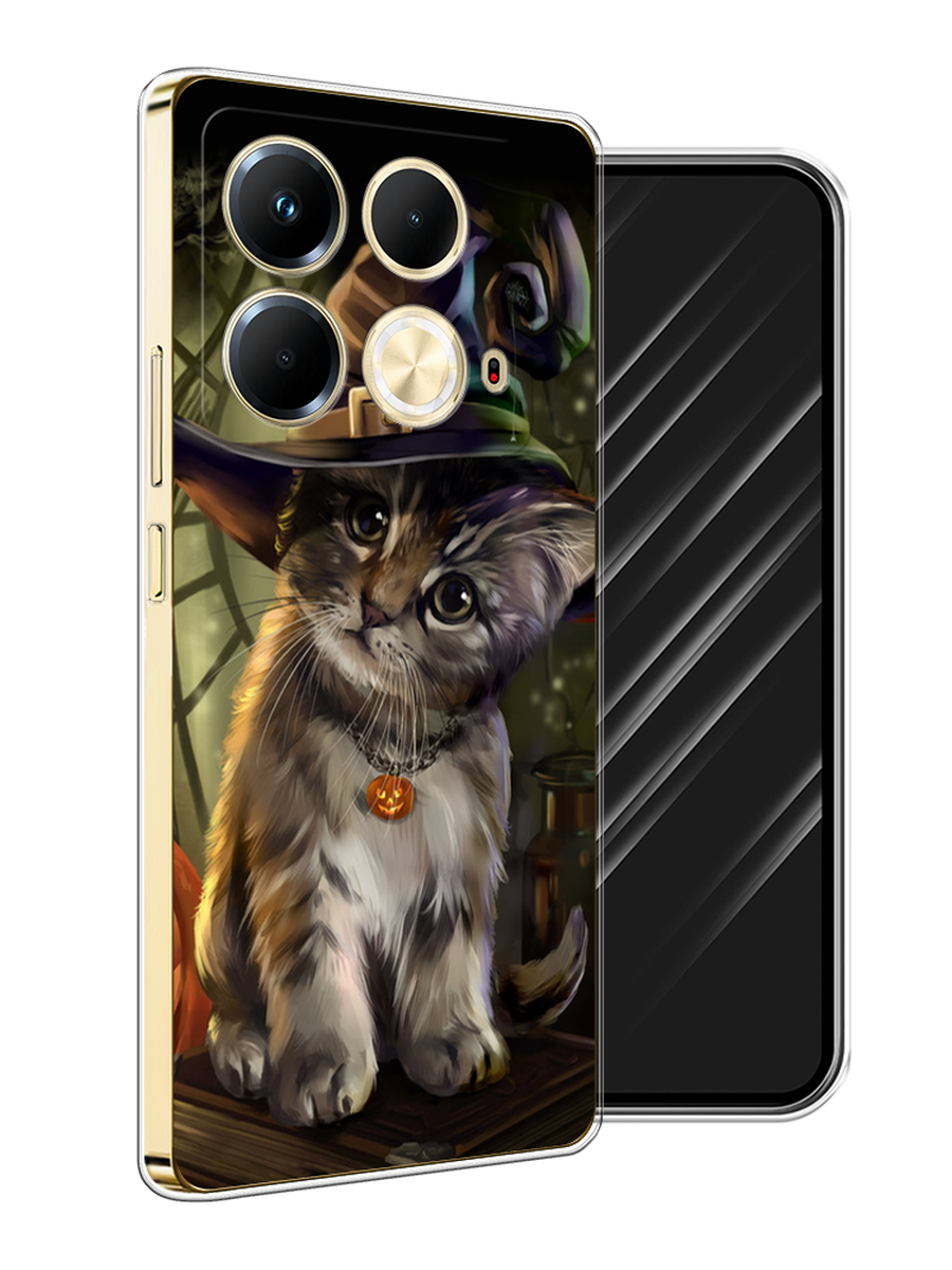 

Чехол Awog на Infinix Note 40 "Кот на Хэллоуин", Зеленый;серый, 3105850-1