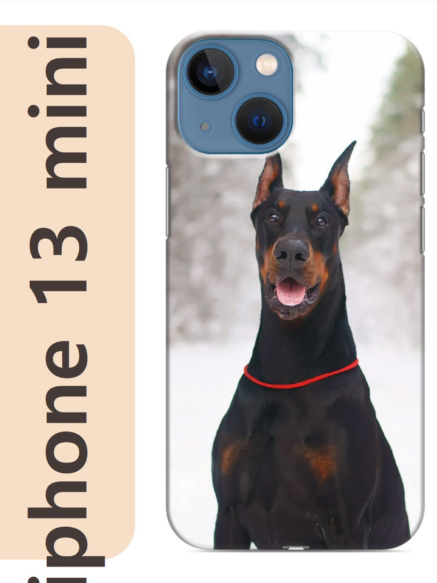 

Чехол на Apple Iphone 13 mini доберман в лесу 813, Прозрачный, Iphm13dogs