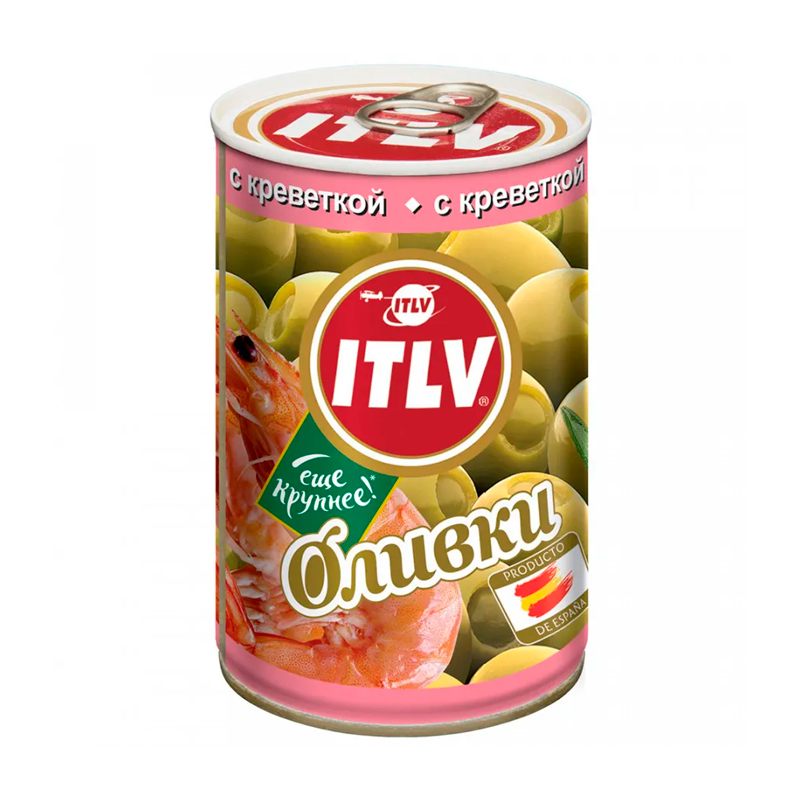 

Оливки Itlv с креветкой зеленые 300 г