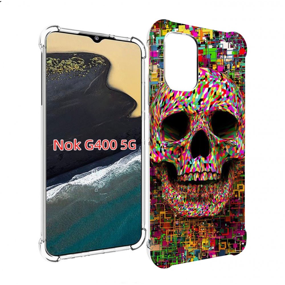 

Чехол MyPads череп красочные цвета для Nokia G400 5G, Прозрачный, Tocco