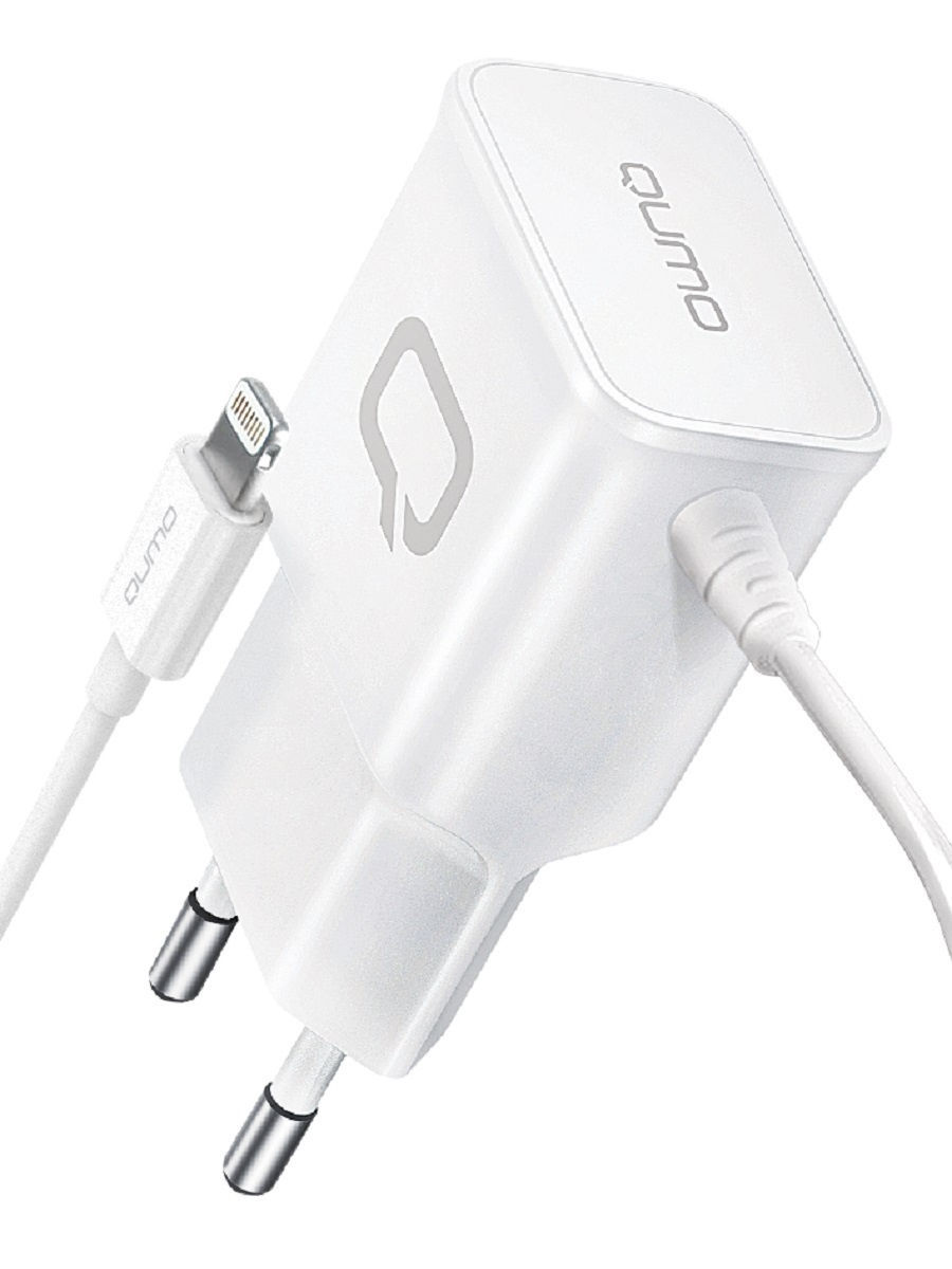 Сетевое зарядное устройство Qumo Charger 0026 220В 5В 2,1А Lighting White