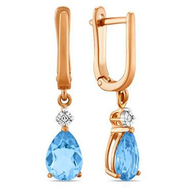 

Серьги женские из золота Лукас-Голд E01-D-34247-BT, топаз/бриллиант, E01-D-34247-BT