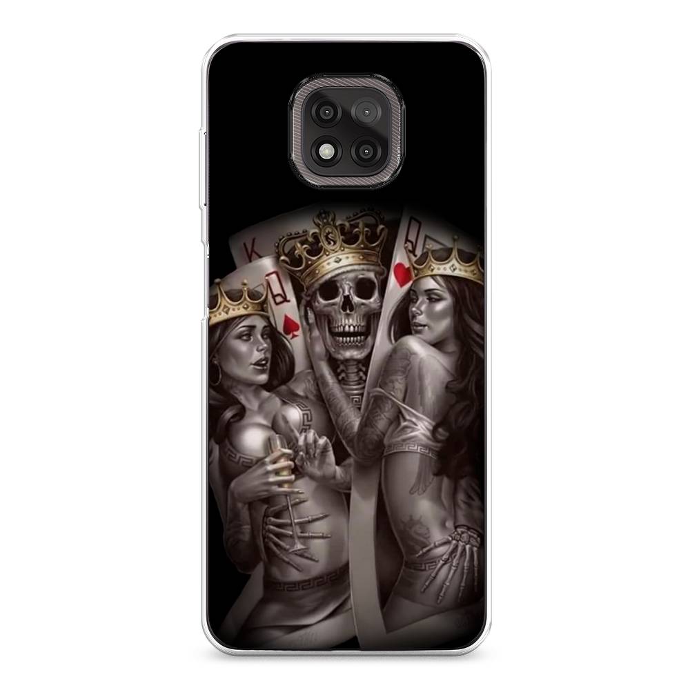 

Чехол на Motorola Moto G Power 2021 "Карты король и королевы", Серый;желтый, 242750-6