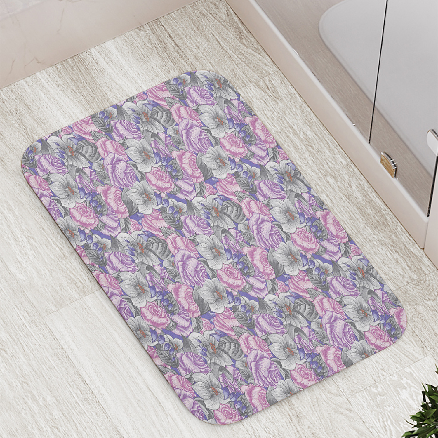 фото Коврики для ванной и туалета bath_91695 розы и настурции joyarty