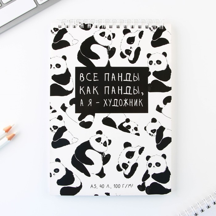 

Скетчбук А5, 40 л 100 г/м2 "Панда"