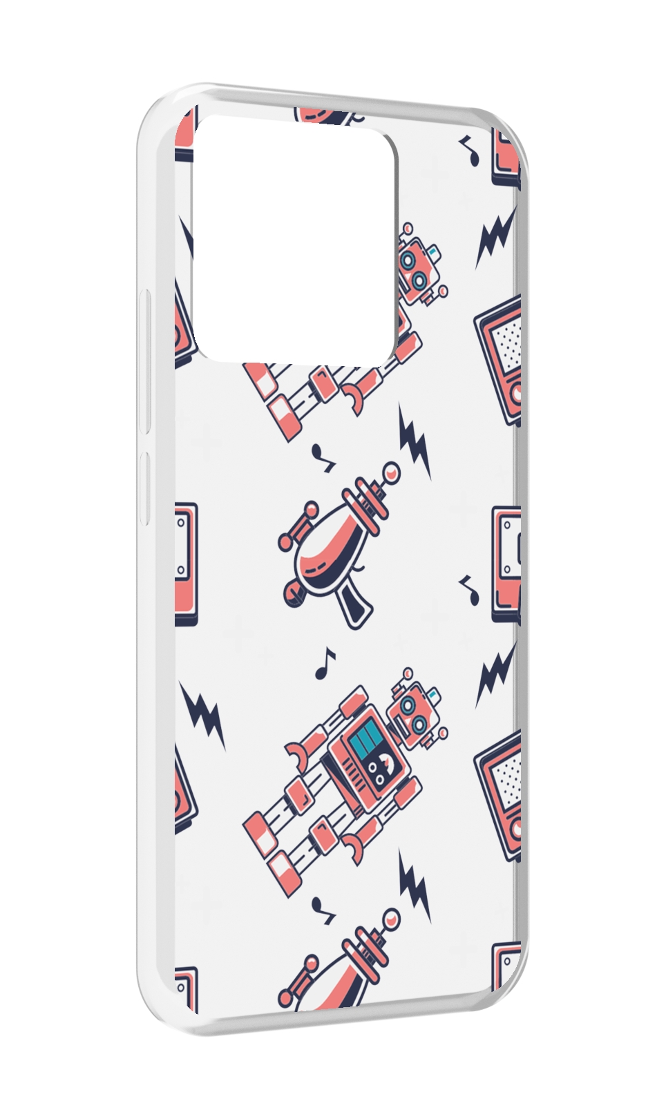 

Чехол MyPads Tocco для Xiaomi Redmi 10A мини-роботы, Прозрачный, Tocco