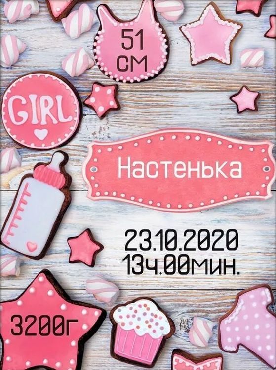 

Алмазная вышивка Алмазная Живопись «Метрика для девочки. Пряники»