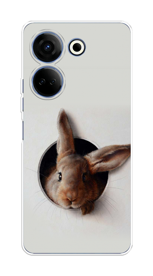 

Чехол на Tecno Camon 20 "Любопытный кролик", Серый;коричневый, 304150-1