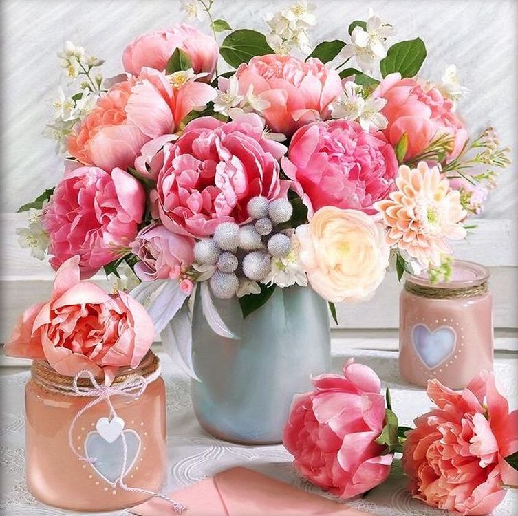 

Алмазная вышивка Алмазная Живопись «Романтичный букет»