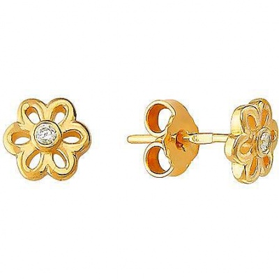 

Серьги из красного золота с фианитом Эстет 01С116918, 01С116918