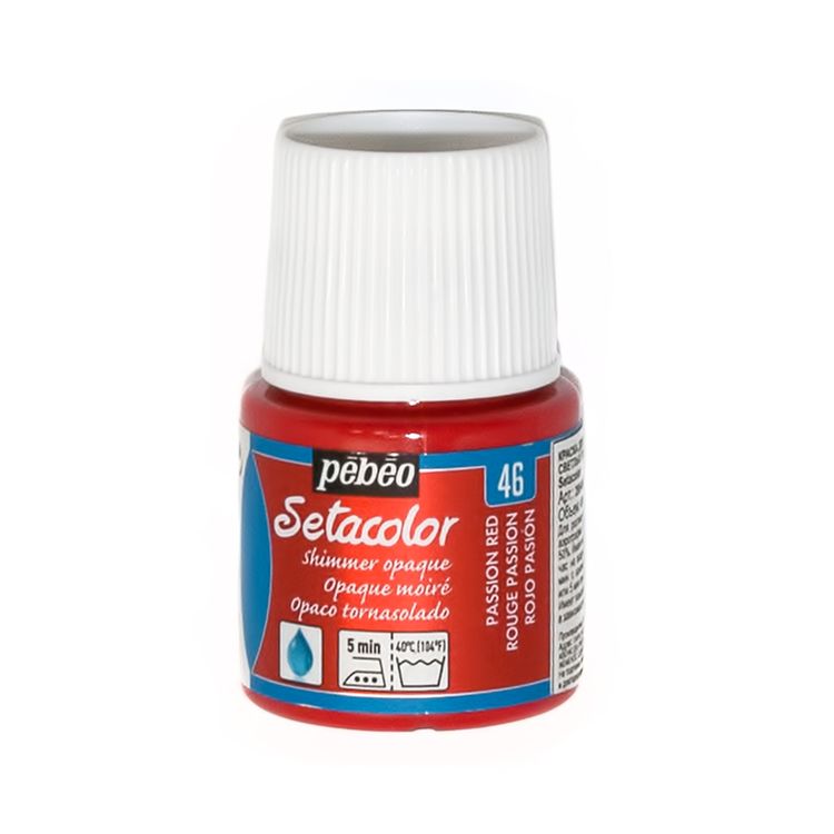 

Краска для темных и светлых тканей Pebeo мерцающая Setacolor страстный красный, 45 мл