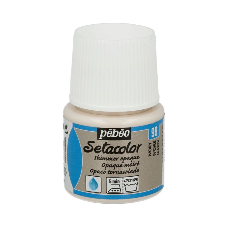 

Краска для темных и светлых тканей Pebeo мерцающая Setacolor, цвет: слоновая кость, 45 мл
