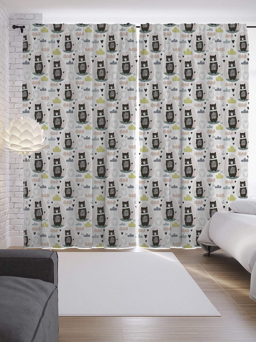 

Шторы JoyArty с фотопечатью "Наивный мишка" из сатена, 290х265 см, Наивный мишка