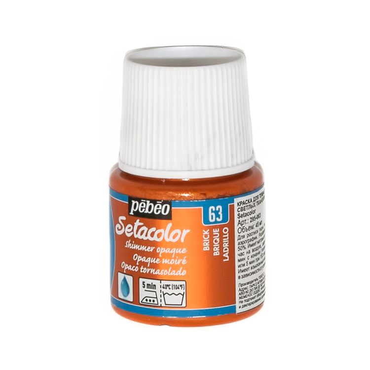 

Краска для темных и светлых тканей Pebeo мерцающая Setacolor, цвет: кирпичный, 45 мл