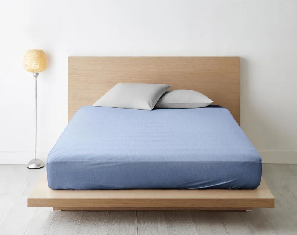 Простыня на резинке Ночь Нежна Лунный свет голуб. комп. 7757-11 Бязь 200х200х20