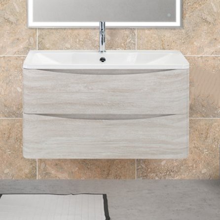 фото Тумба для комплекта belbagno acqua 100 подвесная, rovere vintage bianco