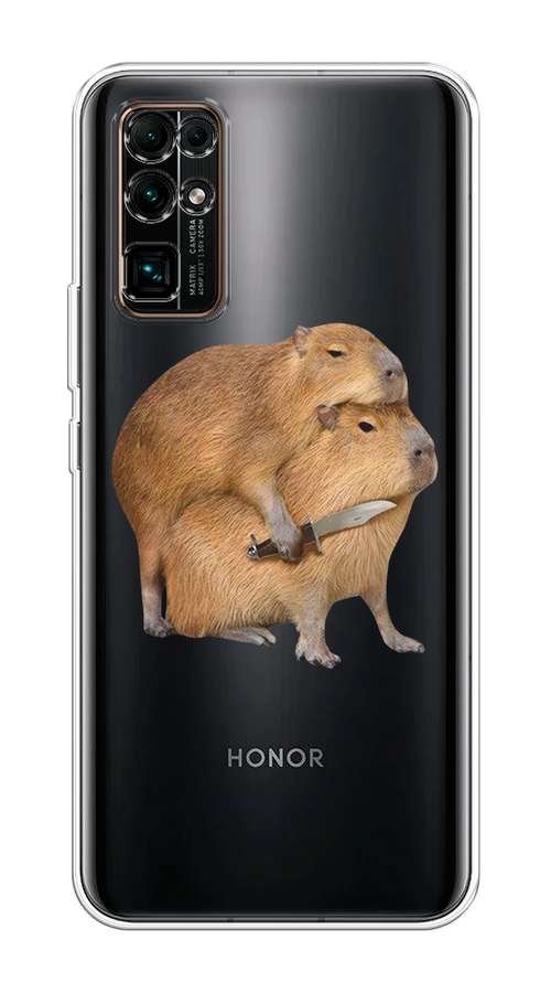 

Чехол на Honor 30 "Капибара с ножом", Бежевый, 612150-1