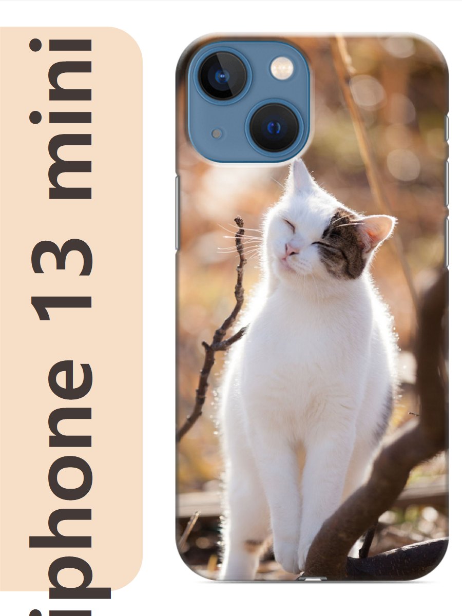 

Чехол на Apple Iphone 13 mini белый кот 795, Прозрачный, Iphm13cat2