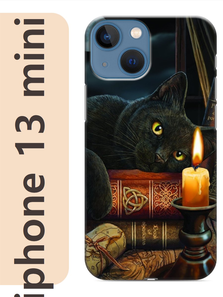 

Чехол на Apple Iphone 13 mini черный кот свеча 789, Iphm13cat2