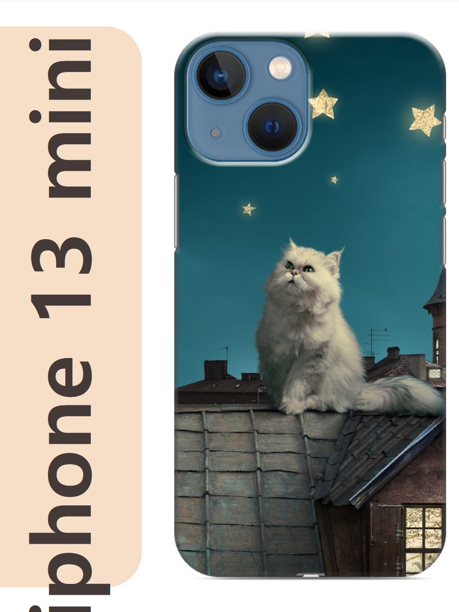 

Чехол на Apple Iphone 13 mini кот на крыше 788, Прозрачный, Iphm13cat2