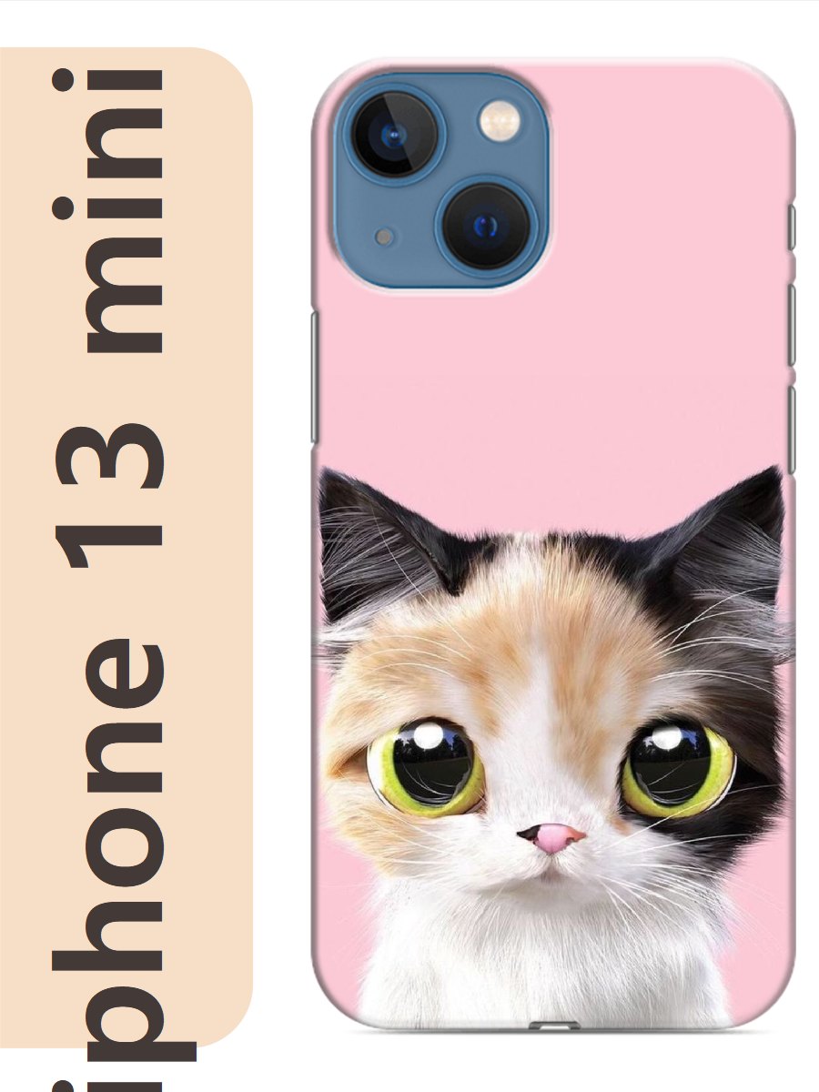 

Чехол на Apple Iphone 13 mini кот разноцветный 782, Прозрачный, Iphm13cat2