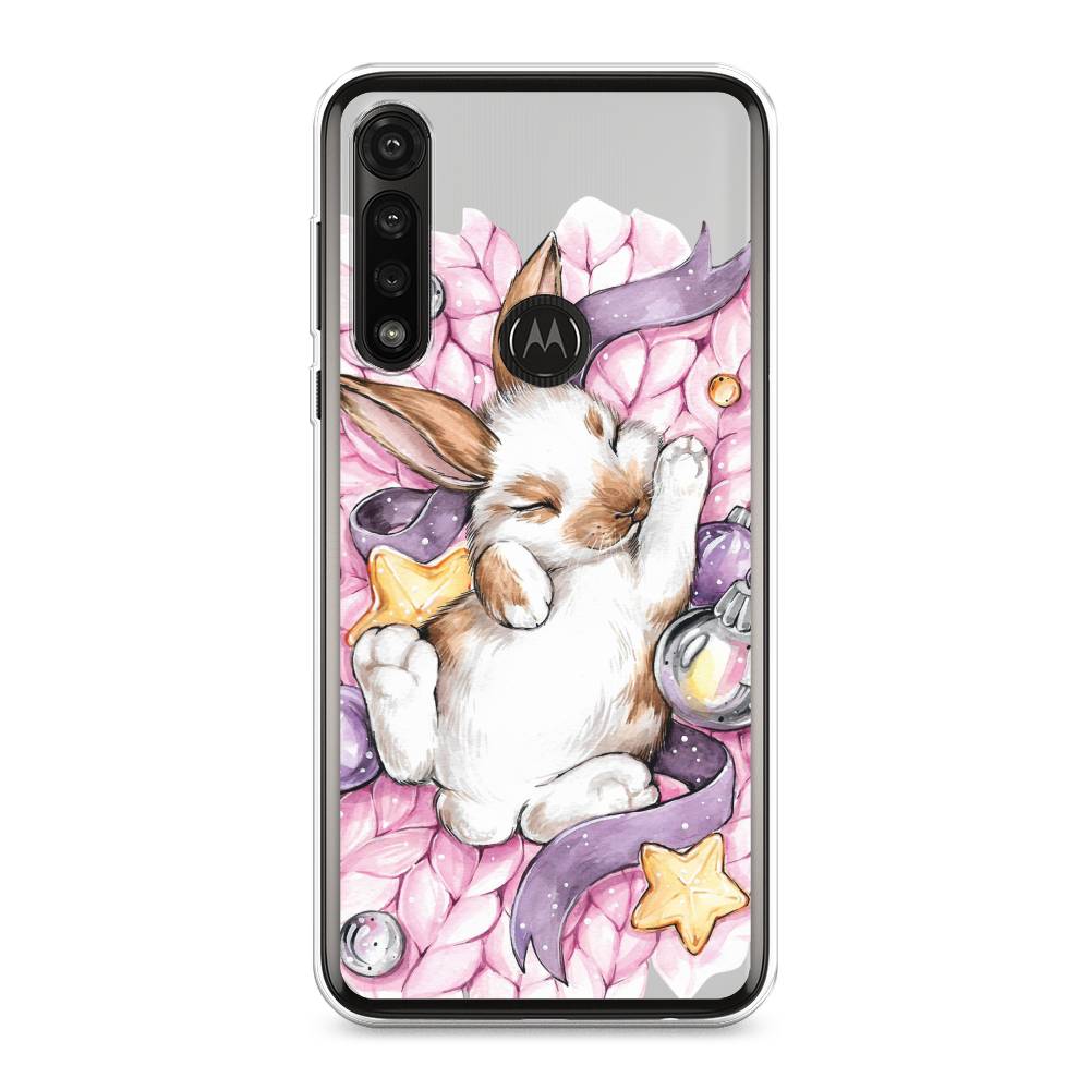 

Чехол на Motorola Moto G Power 2020 "Кролик спит", Розовый;белый, 242650-5
