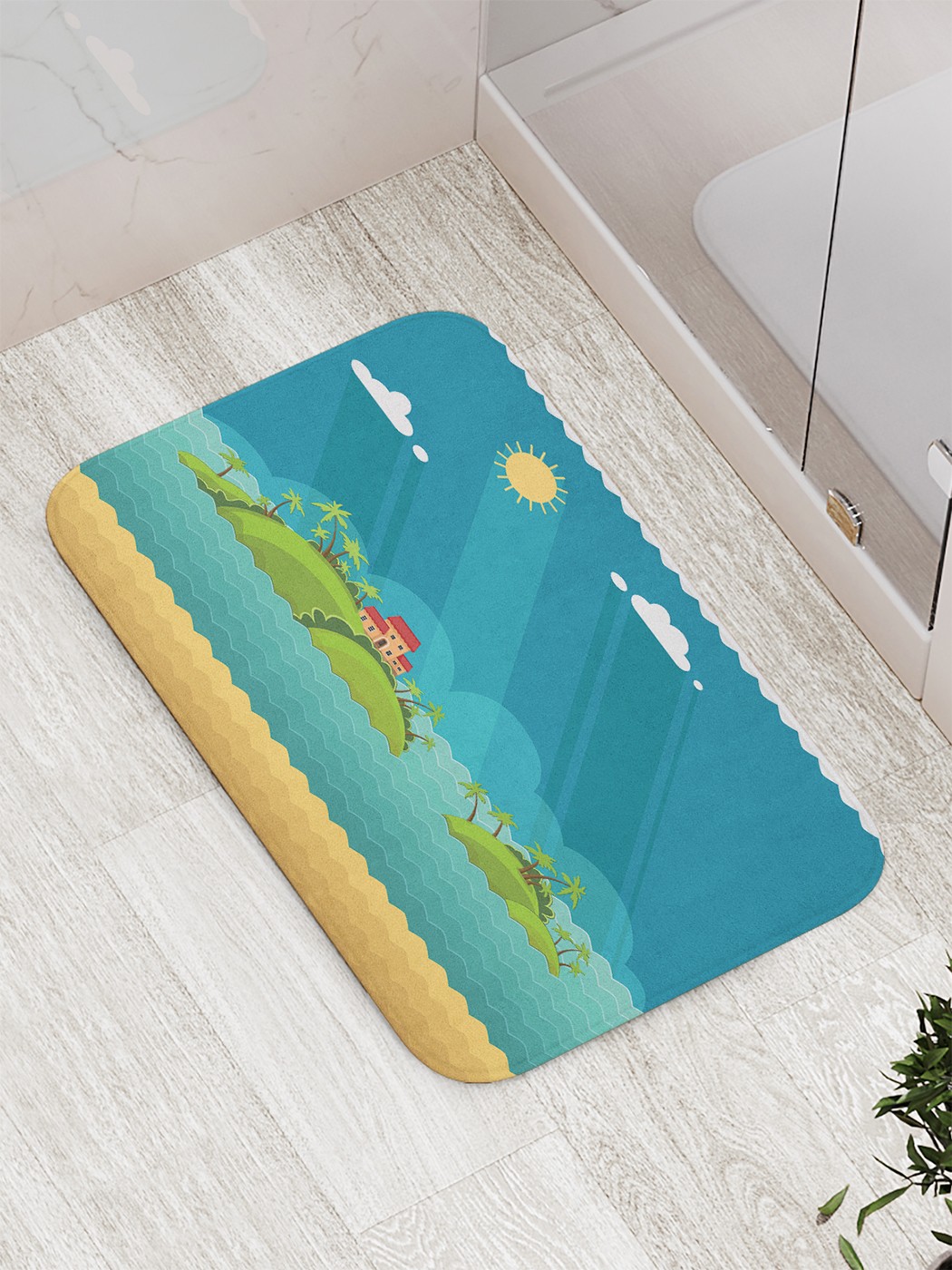 

bath_69654 Коврик противоскользящий для ванной, сауны, бассейна, 77х52 см