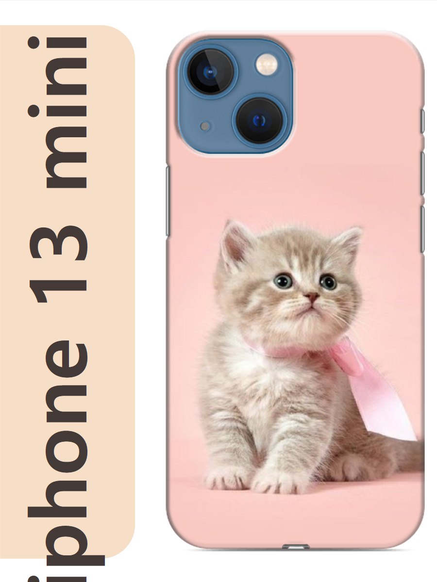 

Чехол на Apple Iphone 13 mini котенок розовый фон 778, Прозрачный, Iphm13cat2