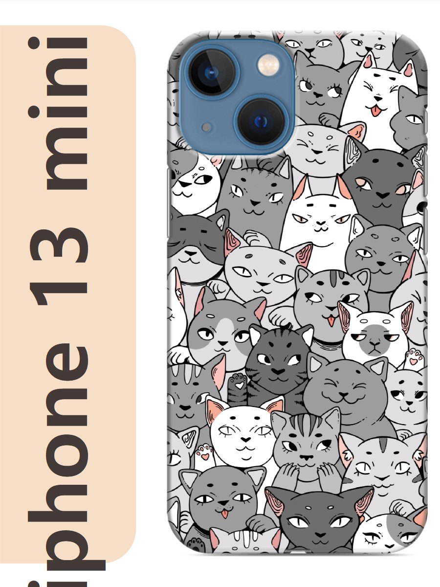 

Чехол на Apple Iphone 13 mini серые коты 777, Прозрачный, Iphm13cat2