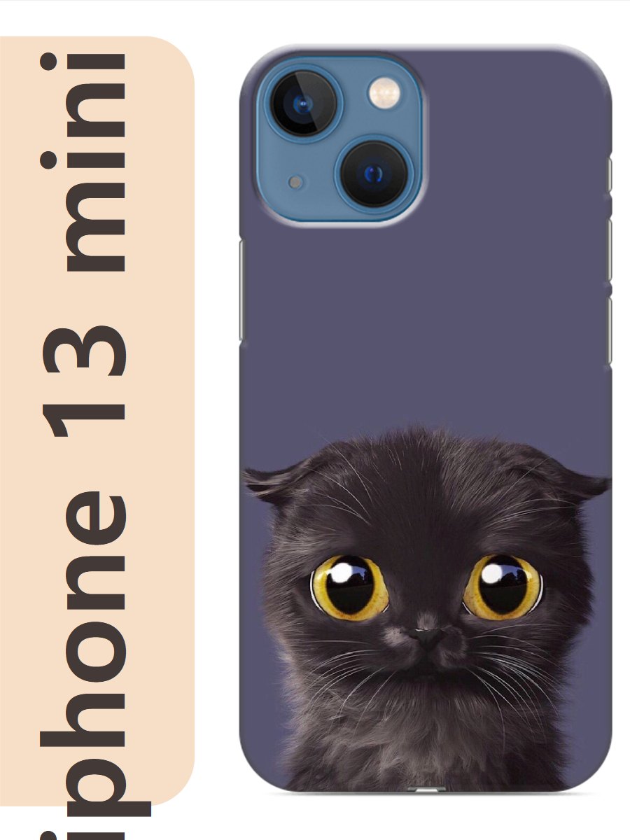 

Чехол на Apple Iphone 13 mini черный кот 766, Прозрачный, Iphm13cats