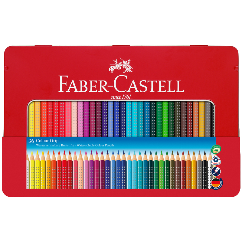 

Карандаши Faber-Castell цветные Grip 2001 в металлической коробке 36 шт, Белый;желтый;красный;оранжевый;розовый;фиолетовый;голубой;бирюзовый;синий;зеленый;серебристый;серый;черный;золотистый, gRIP 2001