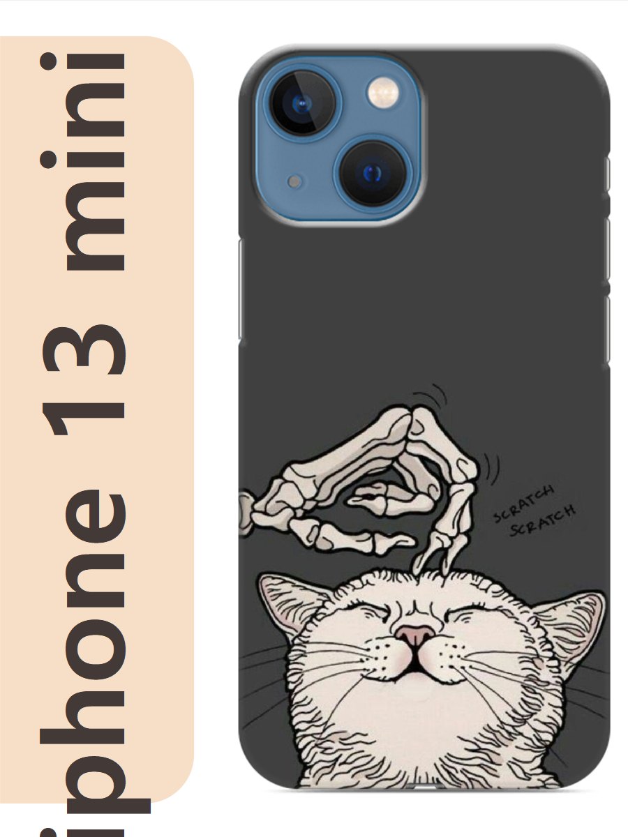 

Чехол на Apple Iphone 13 mini кот и скелет 763, Прозрачный, Iphm13cats