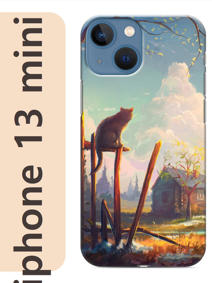 

Чехол на Apple Iphone 13 mini кот и домик 757, Прозрачный, Iphm13cats