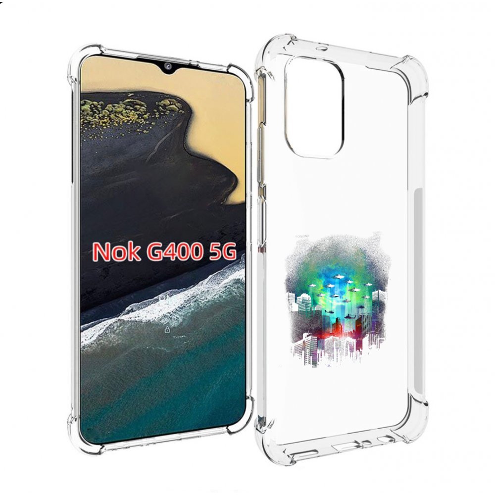 

Чехол MyPads город в свечении для Nokia G400 5G, Прозрачный, Tocco