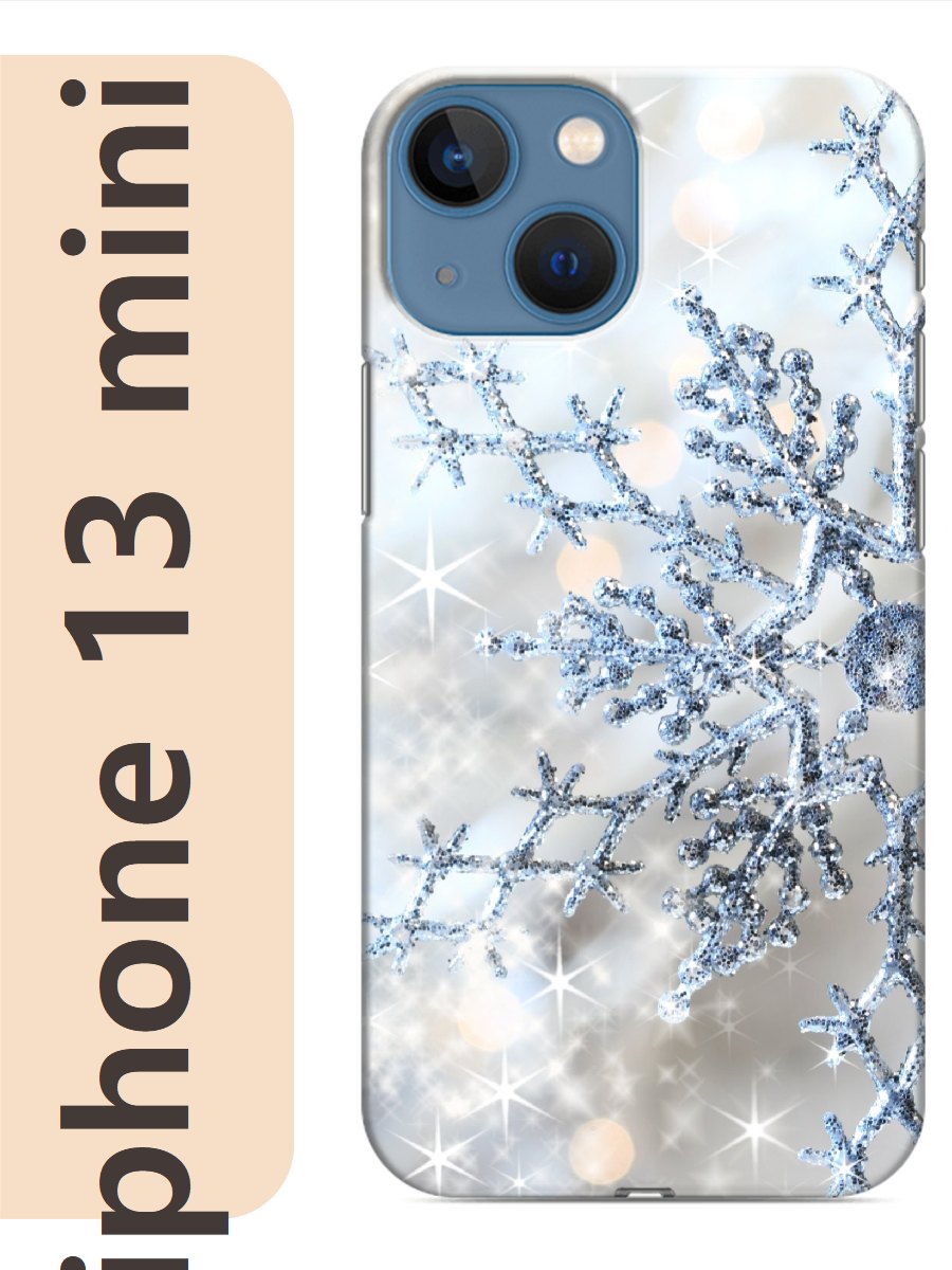 

Чехол на Apple Iphone 13 mini зимний принт снежинка 472, Прозрачный, Iphm13newy