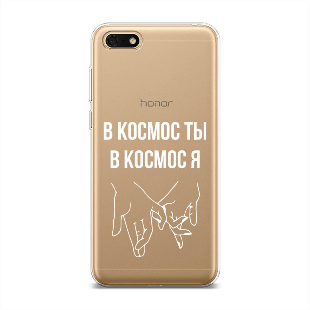 

Чехол Awog на Huawei Y5 2018 "В космос ты В космос я", Прозрачный;белый;серый, 65950-6