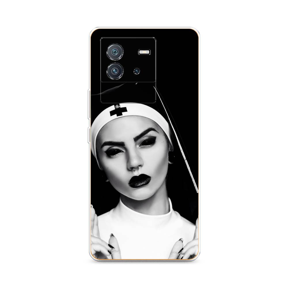 фото Силиконовый чехол "черная монашка" на vivo iqoo neo 6 awog