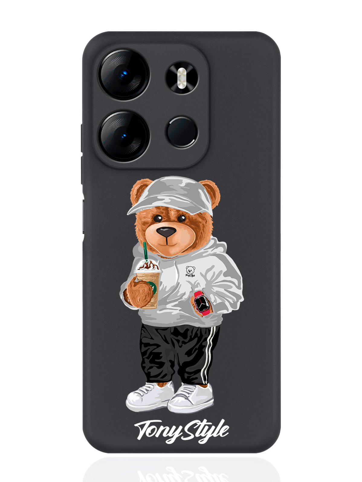 

Чехол Tony Style для Tecno Spark Go 2023/Tecno Pop 7 Pro Tony Style с кофе черный, Серый;белый;черный